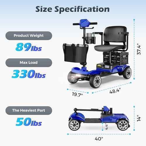 Foldable 4 Wheel Mobility Scooter for Adults