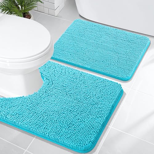 Chenille Bathroom Rugs Mats Sets 2 Piece (4.16 Sq Ft)