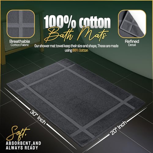 100% Ring Spun Cotton Bath Mat (12 Count)