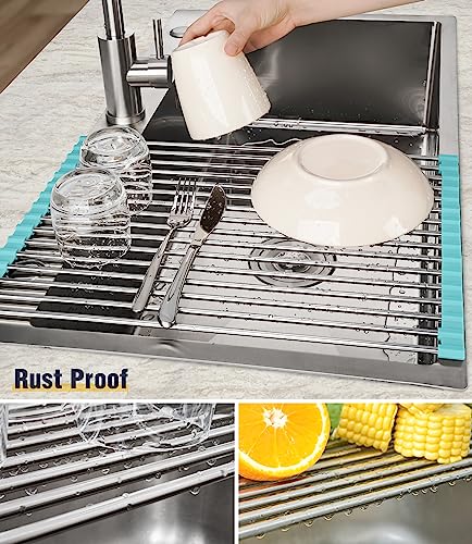 Roll Up Dish Drying Rack Over Sink