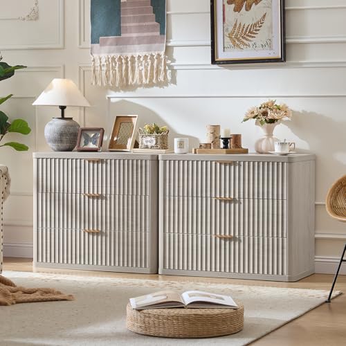 31.5" Wide Fluted Nightstand for Large Spaces
