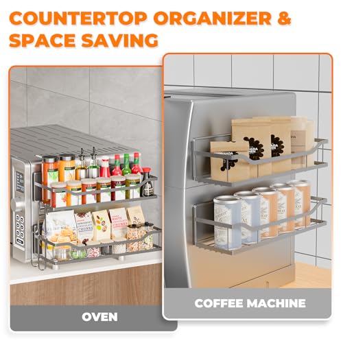 5 Pack Multifunctional Magnetic Shelves for Refrigerator Spice Rack & Washing Machine Organize (5 Count)
