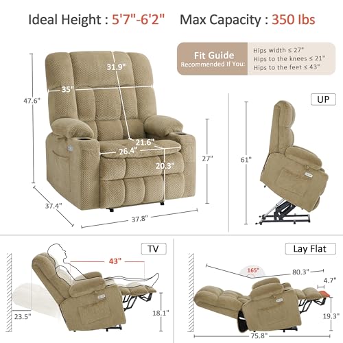 Oversized Dual Motor Power Lift Recliner Chair for Elderly R7891