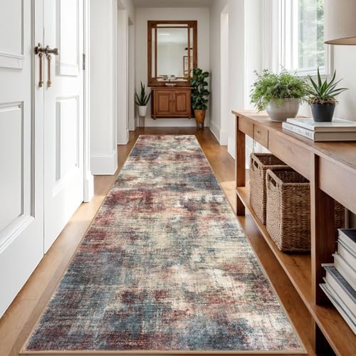 Abstract Runner Rug 3x12 Ft Washable Runners for Hallways