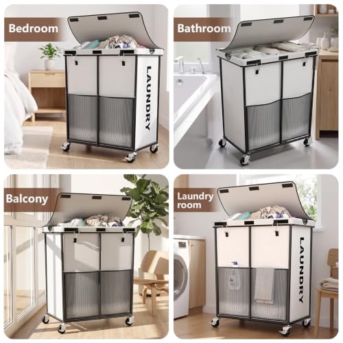 Laundry Hamper with Wheels and Lid