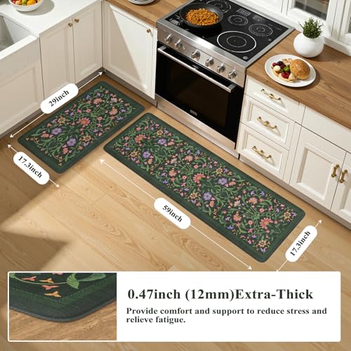 Green Anti Fatigue Kitchen Mats