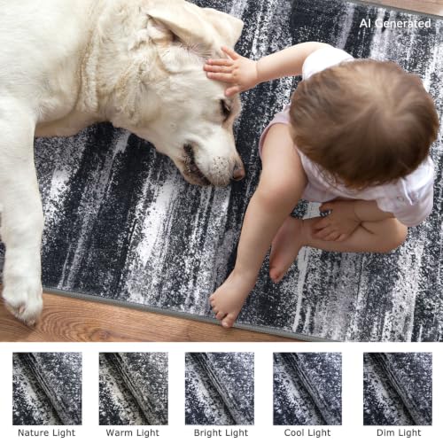 Abstract Washable 2x6 Runner Rug Non Slip Runners for Hallway
