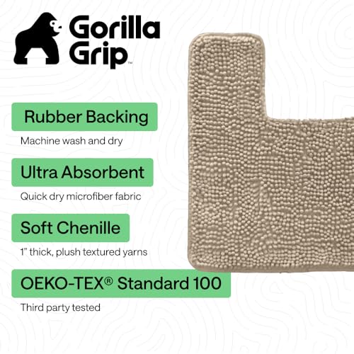 Chenille Bath Rug Mat for Square Toilet Base