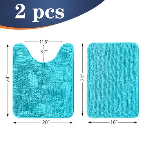 Chenille Bathroom Rugs Mats Sets 2 Piece (4.16 Sq Ft)