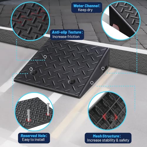 Rubber Curb Ramps for Driveway (2 Count)