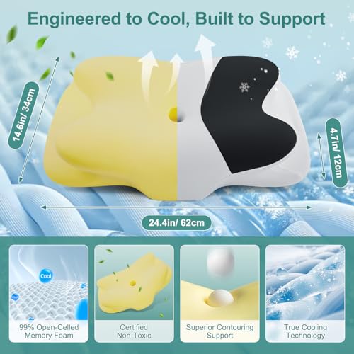Cervical Pillow Ergonomic Memory Foam Pillow for Neck Support