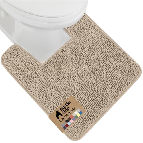Chenille Bath Rug Mat for Square Toilet Base