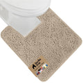 Chenille Bath Rug Mat for Square Toilet Base