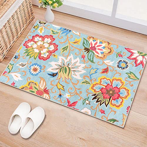 Floral 2x3 Small Rugs for Entryway