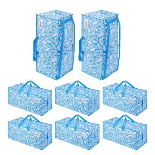 8 Pack Heavy Duty Moving Bags with Backpack Straps (8 Count)