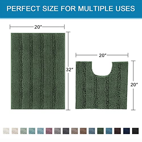 Bathroom Rugs Bath Rug Set 2 Piece Bathroom Contour Rug Toilet Mat Sets Non Slip Contour Bath Rug Ultra Thick Water Absorbent Striped Bath Mats