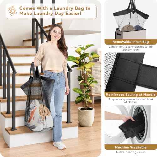 Slim Laundry Basket with Lid
