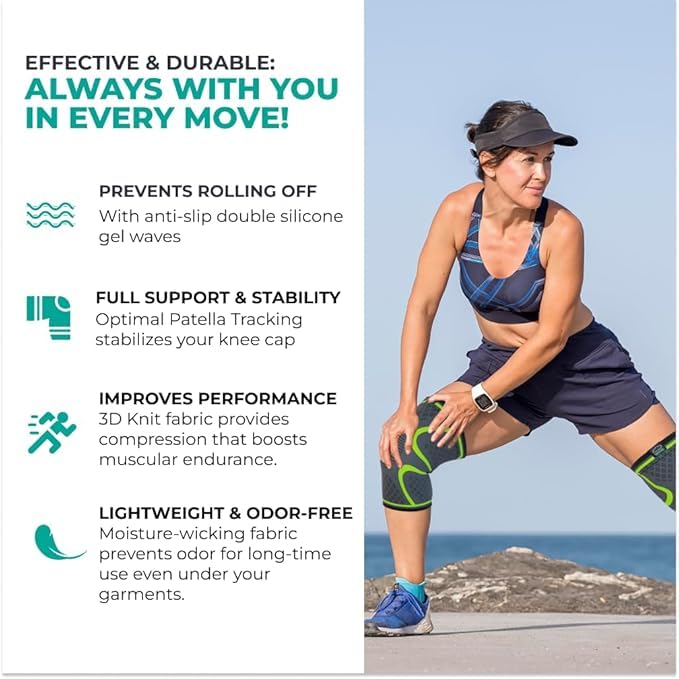 Compression Knee Brace for Women & Men (2 Count)