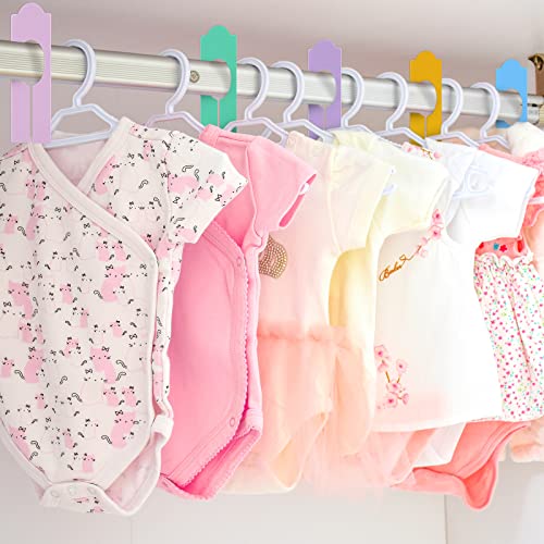 64 Pcs Hanging Closet Size Dividers Clothing Plastic Rack Dividers Rectangular Reusable Closet Labels Separators for Clothing Racks Retail Garment Organizer