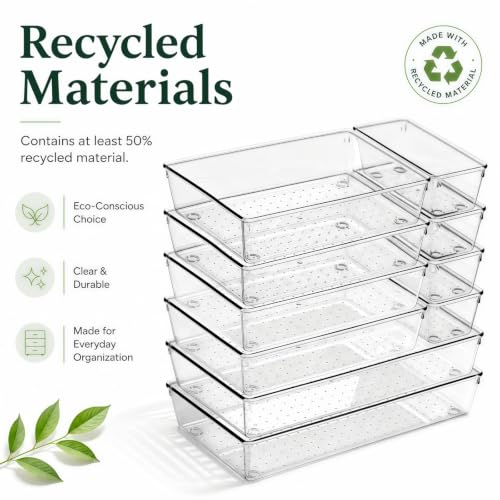 10 Pack Large Drawer Organizer Bins (10 Count)