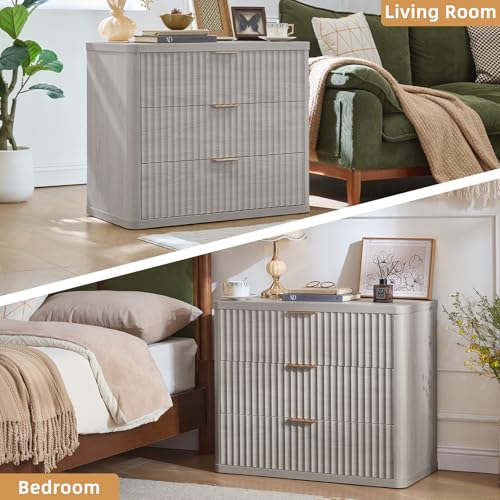 31.5" Wide Fluted Nightstand for Large Spaces