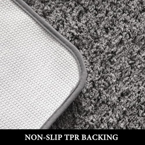 Grey Large Bathroom Rugs Soft Microfiber Bath Mat 24x36 Inch - Bel Marant