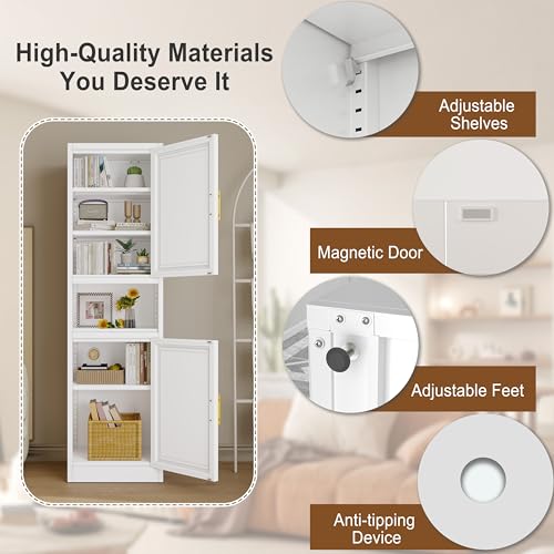 67" Tall Narrow Bathroom Cabinet