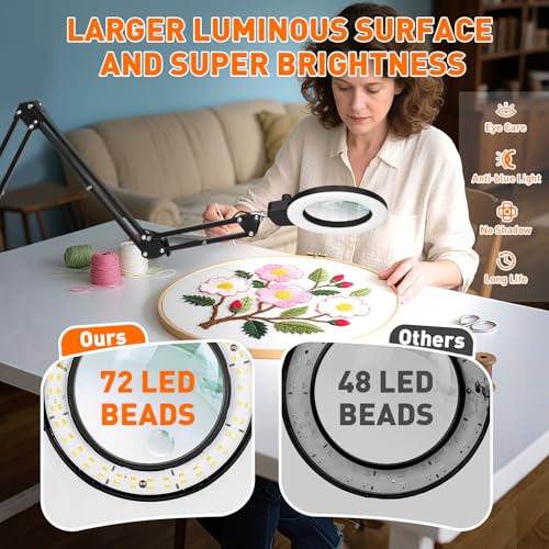12X 30X Magnifying Glass with Light and Stand