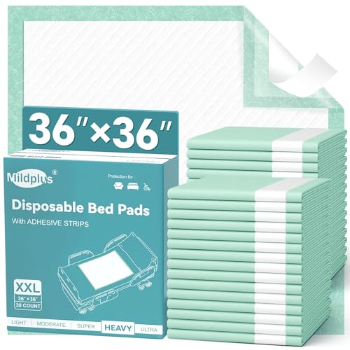 Bed Pads with Adhesive Strips 36''X36'' (30 Count)