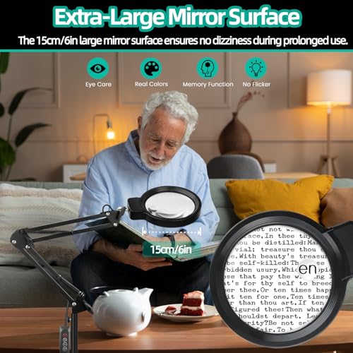 10X 30X Magnifying Glass with Light and Stand