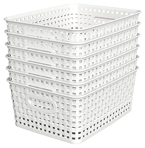 Woven Plastic Storage Baskets (6 Count)