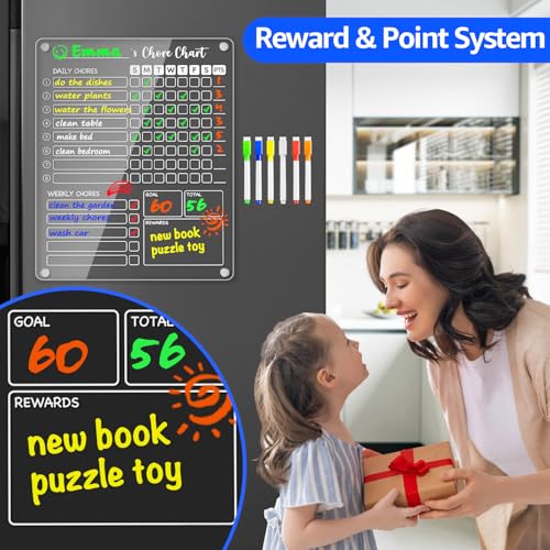 Acrylic Magnetic Chore Chart for Kids (3 Count)