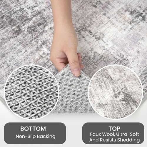 Round Area Rug 5 Ft Circle Entryway Rugs Round Washable Door Mat Indoor Entrance (25 Sq Ft)