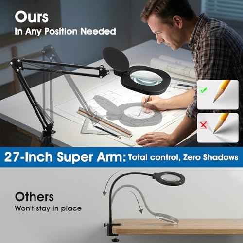 10X Magnifying Glass with Light and Stand