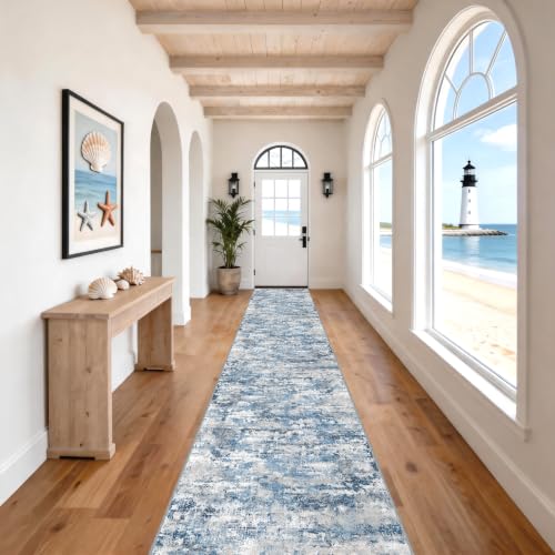 Long Hallway Runner Rug 2.6x16ft Textured Non Slip for Dogs (41.6 Sq Ft)