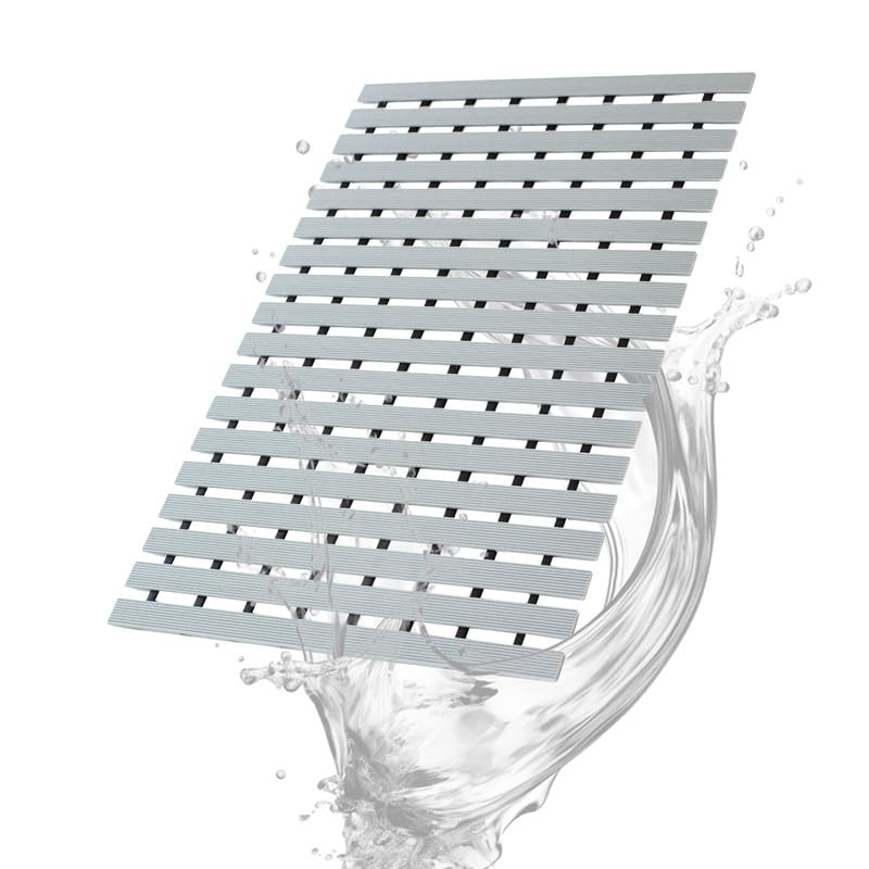 Bath Mat Non Slip Shower Mat Bathtub with Drain Holes and Heavy Duty Rubber No Suction Cups Sturdy Shower Stall Tub Mat for Bathroom