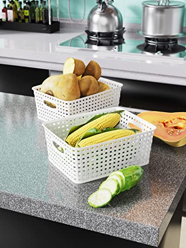 Woven Plastic Storage Baskets (6 Count)
