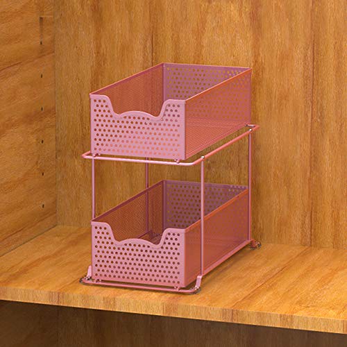 2 Tier Sliding Cabinet Basket Organizer Drawer (2 Count)