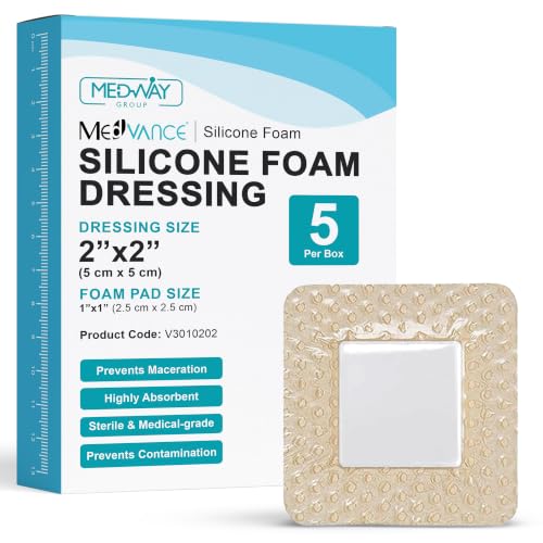 Silicone Foam Adhesive Dressing with Border (5 Count)