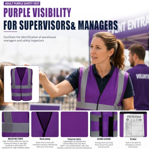 purple high vis safety vest 3XL