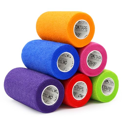 Self Adherent Cohesive Bandages Wrap 6Packs 4" x 5 Yards (6 Count)