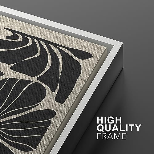 Framed Canvas Wall Art Abstract Floral Botanical Prints Minimalist Modern Art Boho Wall Decor for Bedroom (2 Count)