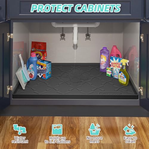 Waterproof Under Sink Mat Silicone 28"x19"