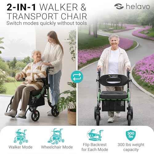 Wide 2 in 1 Walker Wheelchair Combo