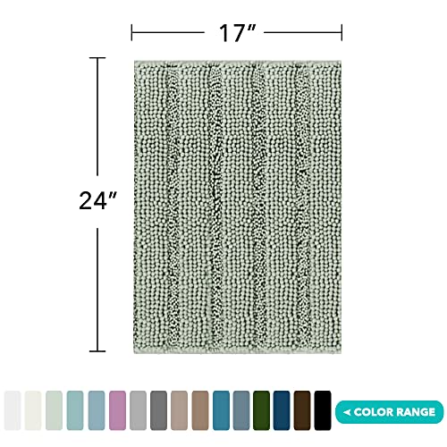 Luxury Chenille Bath Rug for Bathroom Rugs Extra Absorbent Bath Mat Non Slip Microfiber Shower Rug for Bathroom Microfiber Shaggy Carpet Rug Size