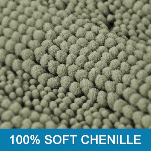 Bathroom Rug Sets 2 Piece Bath Mats Non Slip Thick Soft Chenille Striped Bath Rug achine Washable Shower Floor Rugs for Tub