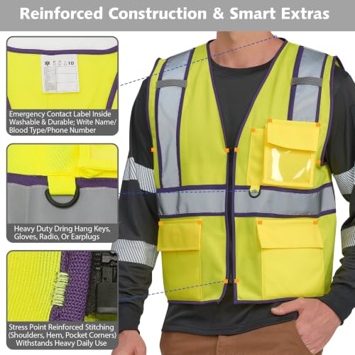 Purple Hi Vis Safety Vest Customizable