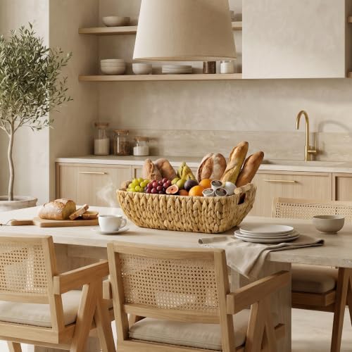 Hand Woven Storage Baskets with Wooden Handles (2 Count)