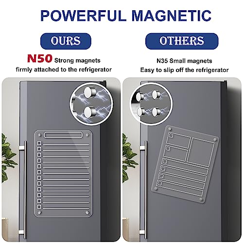 2 Pcs Acrylic Magnetic Dry Erase Board for Fridge