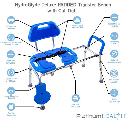 Sliding Shower Chair HydroGlyde Premium Heavy Duty